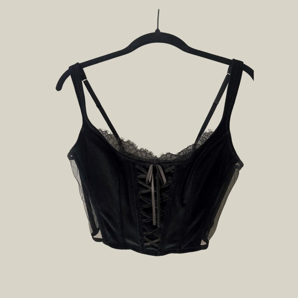 Black Victoria's Secret Velvet Corset Top